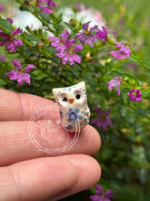 Load image into Gallery viewer, #8 Miffy & Mini House, the Ceramic Pixie Owl - Blue Chinaware Inspired (Dutch for "bunny")