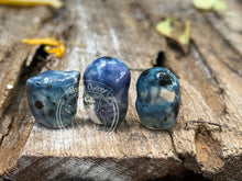 Load image into Gallery viewer, Denim, the Blue Ceramic Elf Owl