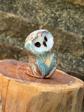 Load image into Gallery viewer, Ylva, the Marbled Ceramic Owl (she-wolf/fierce)
