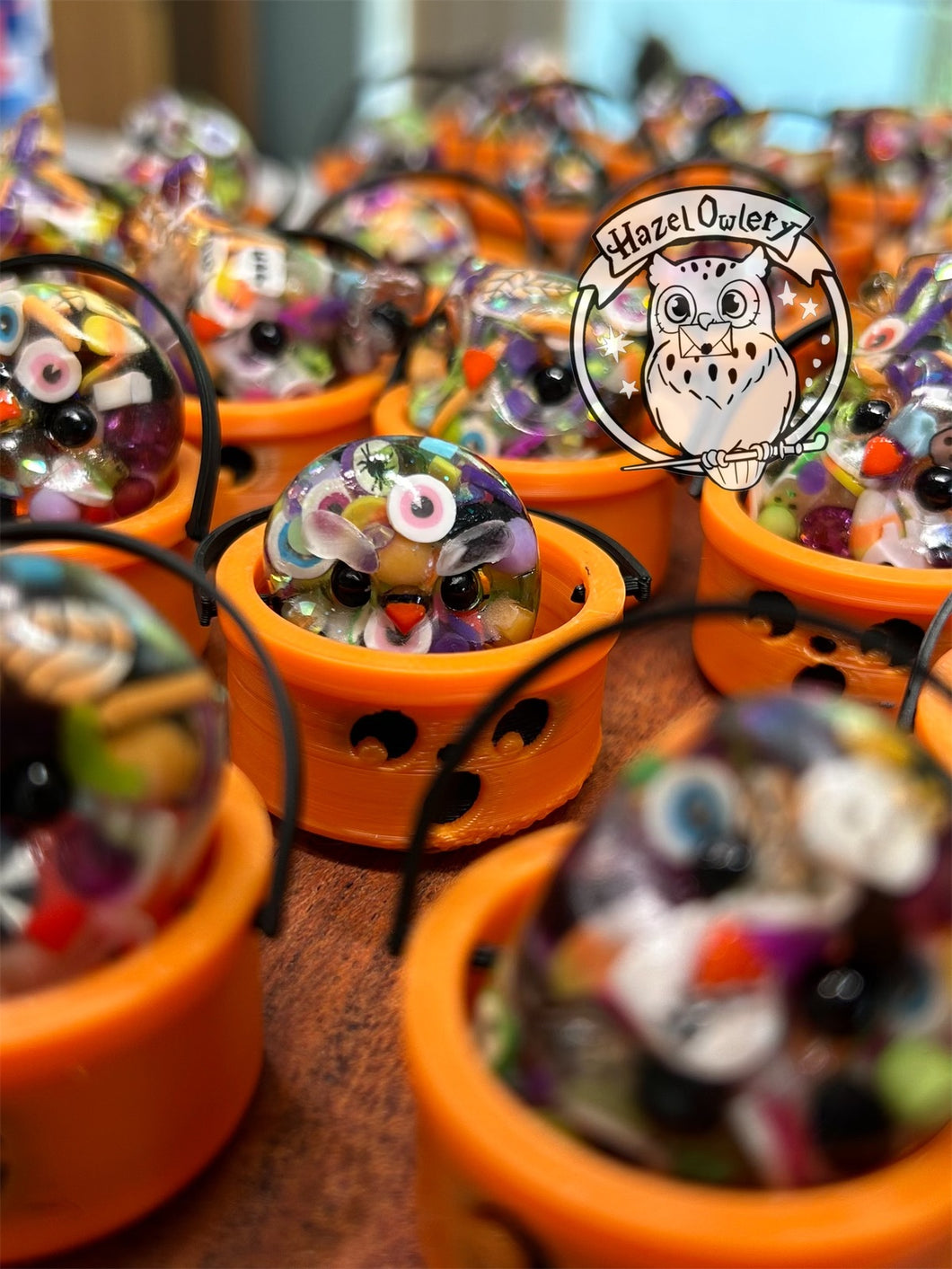 Candy Bucket Owls - resin art (please only buy 2 or 3)