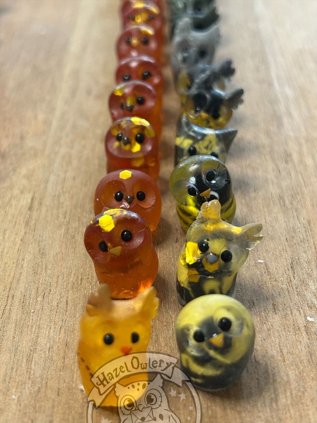 Honey Pixie Owl Pair- Resin Art (please limit to 2 or 3)