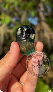 Elphaba Crystal Ball Shaker Owl - resin art (please only buy 2 or 3)