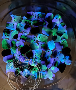 Glittery+Glowing Pixie Owl Pair- Resin Art (please limit to 2 or 3)