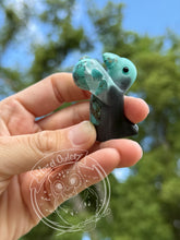 Load image into Gallery viewer, Turquoise Crow Friend- Resin Art Crow (please limit to 2 or 3)
