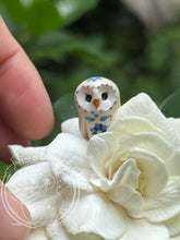 Load image into Gallery viewer, #9 Proost &amp; Mini House, the Ceramic Pixie Owl - Blue Chinaware Inspired (Dutch for "cheers") (Copy)
