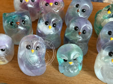 Load image into Gallery viewer, Fluorite &amp; Resin Owl (please limit to 2 or 3)
