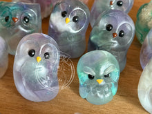 Load image into Gallery viewer, Fluorite &amp; Resin Owl (please limit to 2 or 3)
