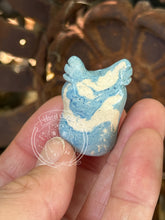 Load image into Gallery viewer, Cirrus, Blue Marbled Ceramic Owl
