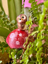 Load image into Gallery viewer, Button Fern, the Ceramic Elf Owl
