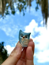 Load image into Gallery viewer, Stratus, the Blue Marbled Ceramic Owl
