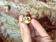 Load image into Gallery viewer, Pima Great Horned, Curious the Elf Ceramic Owl (tribe that believes that a person's soul passes into the body of a great horned owl)
