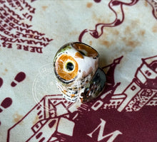 Load image into Gallery viewer, Arikara Great Horned, Curious the Ceramic Owl (a tribe tied great horned owls to Plains warrior culture)
