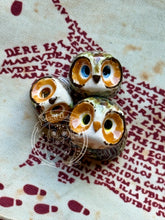 Load image into Gallery viewer, Arikara Great Horned, Curious the Ceramic Owl (a tribe tied great horned owls to Plains warrior culture)
