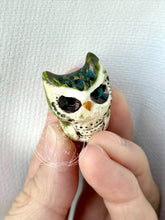 Load image into Gallery viewer, Hopi Great Horned, Curious the Ceramic Owl (tribe that called the owl a revered protector &amp; a stern warrior spirit)
