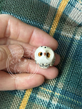 Load image into Gallery viewer, Bylur Snowy, Curious the Ceramic Elf Owl (Icelandic for snowstorm)
