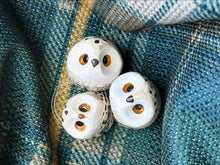 Load image into Gallery viewer, Bylur Snowy, Curious the Ceramic Elf Owl (Icelandic for snowstorm)
