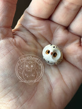 Load image into Gallery viewer, Bylur Snowy, Curious the Ceramic Elf Owl (Icelandic for snowstorm)
