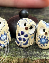 Load image into Gallery viewer, #6 Dail &amp; Mini House, the Ceramic Pixie Owl - Blue Chinaware Inspired ("Tiny" in Arabic)
