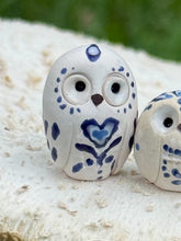 Load image into Gallery viewer, Lukker the Ceramic Elf Owl - Blue Chinaware Inspired (Dutch pet name meaning pleasant)
