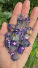 Load and play video in Gallery viewer, Glittery+Glowing Pixie Owl Pair- Resin Art (please limit to 2 or 3)
